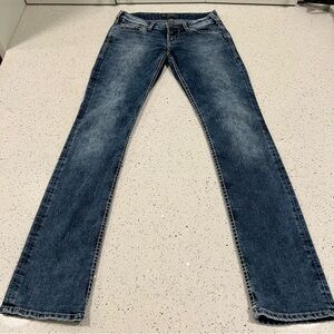 SILVER 27x34 Berkley Y2K Low Rise Boot Slim Jeans Womens Medium Wash Blue